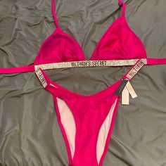 Womens Victoria Secret Bling Bikini Top Only Wore Once Bottoms Still New With Tags Victoria Secret Pink Bikinis, Victoria Secret Swimwear, Dr Wardrobe, Blue Bathing Suit, High Cut Swimsuit, Cute Bathing Suits, Fame Dr, High Cut, Christmas List