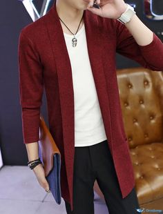 OrcaJump - Mens Cotton Knitted Cardigan Sweater Solid Color Turtleneck Long Sleeve Winter Clothing in Khaki Red XS S M Mens Knitted Cardigan, Knitted Cardigan Sweater, Outfit Cardigan, Rolled Collar, Mens Cardigan Sweater, Fall Fit, Turtleneck Long Sleeve, Mens Cardigan, Winter Clothing