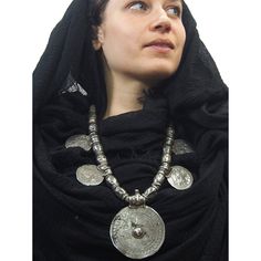 Omani Tribal Silver Somt Necklace Approx. 22" long Centerpiece measures approx. 3" diameter Seal Of Solomon, Exotic Jewelry, Chest Piece, Craft Jewelry, Contemporary Crafts, Gold Wash, Ethnic Jewelry, Belts For Women, Dog Tag Necklace