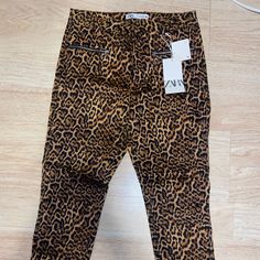 Cheetah Print Pants. Size 8. Never Worn. Trendy Fitted Tiger Print Bottoms, Fitted Tiger Print Trendy Bottoms, Trendy Leopard Print Pants For Work, High Waist Leopard Print Pants For Fall, High Waist Leopard Print Fall Pants, Fitted Leopard Print Pants For Fall, Trendy Leopard Print Pants With Pockets, Trendy Leopard Print Pants For Fall, Leopard Print Trousers For Fall