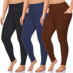 PRICES MAY VARY. ✅2 DEEP SIDE POCKETS - NEW YOUNG Womens leggings feature with two side pockets,pockets are really deep and they won’t look bloated that have enough room for a smart phone,key,card etc.. ✅PLUS SIZE LEGGINGS - Various Sizes up to 4X, Plus + Curve Fashion:Calling all curvy ladies!Our plus size leggings range sizes from X-Large to 4X-Large, offering maximum comfort and a flattering fit. Perfect for different women’s shapes, including pregnant women, which will be a better choice tha Workout Yoga Pants, Curve Fashion, Leggings With Pockets, Maternity Leggings, Womens Leggings, Workout Yoga, Plus Size Leggings, Plus Size Pants, Squat Proof