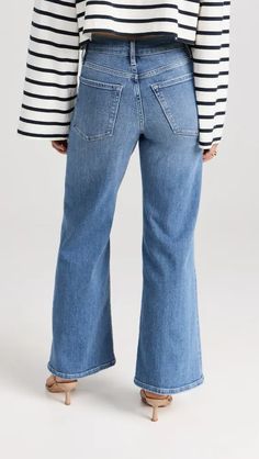 FRAME Petite Le Pixie Slim Palazzo Jeans | Shopbop Versatile Dark Wash Flare Jeans With Pockets, Versatile Full Length Jeans For Fall, Versatile Denim Flare Jeans With Pockets, Mid-rise Flare Jeans With Button Zip Fly For Fall, Fitted Cropped Leg Pants For Everyday, Stretch Denim Cropped Flare Jeans, Denim Workwear Pants With Zip Fly, Fitted Bottoms With Frayed Hem For Fall, Everyday Fall Bottoms With Zip Fly