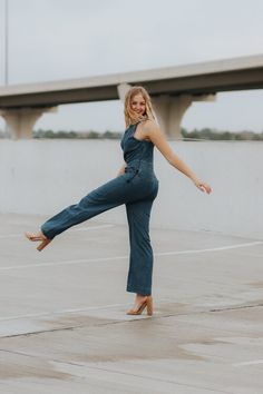 Chic Dark Wash Overall Jumpsuits And Rompers, Chic Dark Wash Denim Jumpsuit, Chic Dark Wash Denim Overall Jumpsuit, Chic Dark Wash Overall Jumpsuit, Hey Babe, Boutique Gifts, Flared Denim, Take Me Out, Gift Boutique