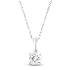 This beautiful necklace features a sparkling cushion-cut white lab-created sapphire, perfect for celebrating an April birthday. As many as seven additional pendants can be added to the necklace to represent the ones you love. Styled in 10K white gold, the birthstone pendant sways from an 18-inch cable chain that secures with a spring-ring clasp. Dream Wedding Ring, Sapphire Birthstone, April Birthday, White Lab, Necklace Clasps, Birthstone Pendant, White Necklace, Sapphire Stone, Accessories Jewelry Necklace