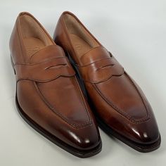 Crockett Jones Brown Leather ‘Kingston’ Loafers Details: Produced In June 2015. Last 373 Is A Hand Grade Collection Last With A Sharp Chisel Toe, And Asymmetric Fitting Qualities. Sharing A Back Part With Last 363, This Last Also Boasts Closer Heel Clipping Reducing Slippage, And A Slightly Narrower Waist Offering Good Arch Support. With A Sharp Chisel Toe, Within The Boundaries Of English Shoemaking Size: 9.5 E Condition: New Without Box Timeless Formal Goodyear Welted Moccasins, Formal Timeless Goodyear Welted Moccasins, Classic Italian Slip-on Dress Shoes, Elegant Formal Tassel Loafers With Goodyear Welt, Elegant Tassel Loafers With Goodyear Welt For Business, Elegant Business Tassel Loafers With Goodyear Welt, Crockett And Jones, Mens Casual Outfits, Kingston