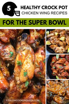 healthy crock pot chicken wings recipe for the super bowl with instructions to make them