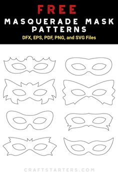 the free masquerade mask pattern for kids to make them look like they are wearing masks