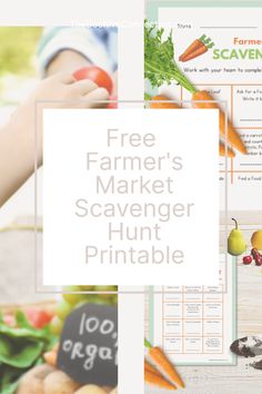 Farmer's Market Scavenger Hunt FREE Printable Food Scavenger Hunt, Educational Activities