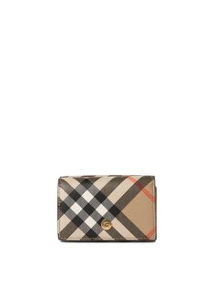 Beige BURBERRY CHECK COMPACT WALLET Burberry Shoulder Bag, Brown Accessories, Fall Bags, Burberry Wallet, Compact Wallet, Leather Phone Case, Brushed Metal, Zip Wallet, Painting Edges