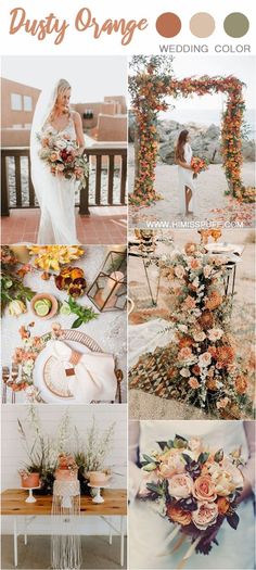 an orange and white wedding color scheme