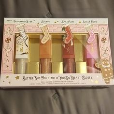 New &/Or Unused Cosmetics Too Faced Gift Set, Too Faced Bottomless Lipstick, Too Faced Gingerbread Lipstick, Two Faced Lip Injection, Too Faced Lip Plumper, Peach Lip Gloss, Lip Injection Extreme, Crystal Lips, Peach Lips