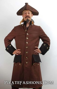 Stormy Weather Pirate Coat – Pirate Fashions Pirate Look, Pirate Coat, Pirate Bandana, Steampunk Pirate, Stormy Seas, Rain Cape, Pirate Fashion, Hip Scarves, Frock Coat