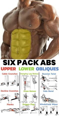 the six pack abs upper and lower oblongs are shown in this advert