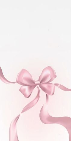 a pink ribbon with a bow on it's end is in front of a white background