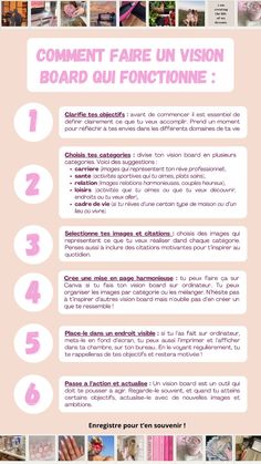 6 étapes indispensables pour créer un vision board plein de motivation pour atteindre vos objectifs personnels grâce à la loi de l'attration ! Organization Bullet Journal, Vie Motivation, Inspirational Books To Read, Clean Girl, Positive Life, Mental Wellness, Inspirational Books