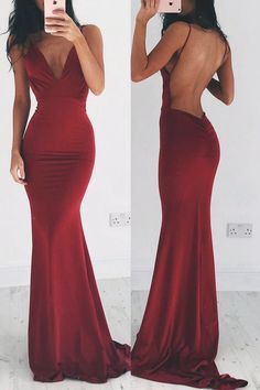 Vestidos Color Vino, Jersey Prom Dress, Prom Dresses Long Mermaid, Mermaid Evening Gown, Mermaid Prom Dress, Prom Dress Inspiration, Cute Prom Dresses, Backless Prom Dresses, Pretty Prom Dresses