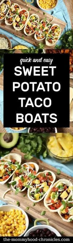 sweet potato taco boats with text overlay