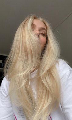 Volume Blonde Hair, Long Hair Aesthetic Blonde, Scandinavian Blonde Highlights, Blonde Hair Scandinavian, Honey Vanilla Blonde Hair, Pretty Blonde Girl Aesthetic, Dream Hair Blonde, Vanilla Girl Hair, Blond Dyed Hair