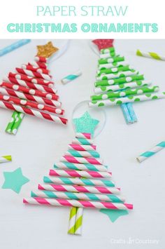 paper straw christmas ornament craft for kids and adults to make with their own hands