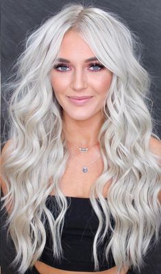 Pale Platinum Blonde Hair, Long Ice Blonde Hair, Platinum Blonde Extensions, Full Platinum Blonde Hair, Platinum Blonde Hair With Layers, Creamy White Blonde Hair, Platunim Blonde Hair, Platinum Blonde Hair With Dimension