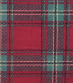 a red and green plaid fabric