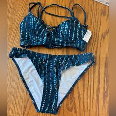 - Brand New Never Worn, Tags And Hygiene Sticker Still Attached - Ordered From Amazon - No Stains, Holes, Rips - Ships In 1-2 Days Blue Strappy Tankini For Vacation, Blue Strappy Summer Tankini, Blue Strappy Tankini For Poolside, Blue Strappy Tankini For Beach, Blue Fitted Strappy Tankini, Cheap Blue Tie-side Swimwear, Blue Push-up Swimwear For Beachwear, Moisture-wicking Blue Swimwear For Beach Season, Cheap Bra-friendly Blue Swimwear