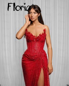 Floria Women's Prom Dresses Red Sexy Sequins Sleeveless Floor Length Dress Elegant Bridesmaid Red Matric Dance Dresses, Gambian Dresses, Convocation Outfit, Malu Trevejo Outfits, Md Dresses, Matric Dance Dresses, Matric Dance, Classy Prom Dresses