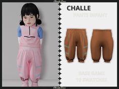 Challe - Pants Infant | Patreon Sims 4 Cc Bottoms, Sims 4 Cc Infant, Infants Cc, Toddler Clothes, Sims 4 Cc