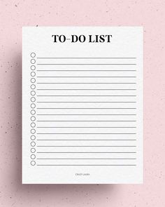 a to do list on top of a pink wall