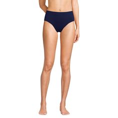 This modern silhouette is designed to give you slightly less coverage but a more flattering shape. The high cut of the briefs elongates the legs while the mid-rise waist style sits comfortably just below your natural waist without digging in. Easy and versatile, these bottoms will pair perfectly with your favorite bikini top. Seamless Shaping High-cut Leg Swimwear, Seamless High-cut Leg Elastane Swimwear, Seamless High-cut Pool Bottoms, Elastane Swimwear Briefs With Wide Waistband, Modern Swimwear With Moderate Back Coverage, Modern Stretch Swimwear With Smoothing, Modern Stretch Swimwear With Smoothing Details, Modern Stretch Smoothing Swimwear, Shaping High-cut Leg Swimwear In Elastane