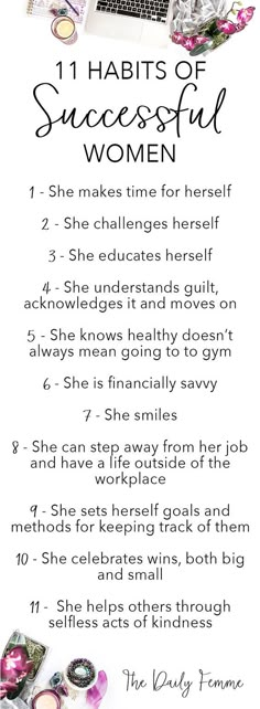 a poster with the words 11 habitts of successful women