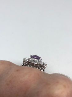 Unusual Deep Toned huge Amethyst Sterling Filigree Setting Accented with White Handmade Size 6.75 Can be resized, my jeweler charges $10-$20 All rings are shipped in a nice gift box. Check out our over a THOUSAND great reviews Engraving is $4 per letter and is not always perfect depending on the piece. It can take a few days if the jeweler is busy. This is payable to Paypal Judithsltd@gmail.com Collectible Amethyst Ring, Collectible Purple Amethyst Ring With Center Stone, Gothic Ring, Amethyst Set, Mermaid Ring, Gothic Rings, Amethyst Gem, Purple Band, Multi Stone Ring