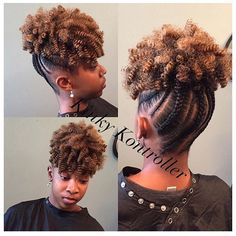 Gorg @kinkykontroller @curlkalon #naturallyshesdope Crochet Updo, Short Crochet Hairstyles, Braids Updo, Cabello Afro Natural, Short Crochet, Flat Twist Updo