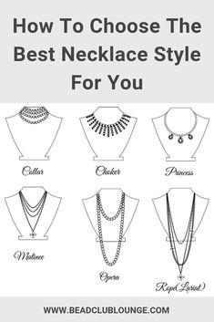 Jewelry Vocabulary, Neckline Necklace Guide, Necklace Guide, Beautiful Beaded Necklaces, Necklace Length Guide, Good Luck Necklace, Pearl Headpiece, Dainty Diamond Necklace, Diamond Solitaire Necklace