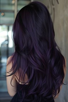 Her Color Hair Colour, Dark Colour Hair Dyes, Cool Natural Hair Colors, Hair Fashion Color Ideas, Blackberry Hair Color For Brunettes, Dark Brown Hair With Dark Purple, Hair Colour For Long Straight Hair, Dark Colourful Hair, Black Hair Purple Undertone