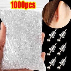 10 pairs ear piercing studs with clear plastic bag for women and men, 5mm