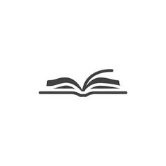 an open book on a white background with the word's logo in black and white