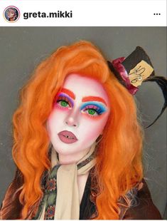 Pretty Mad Hatter Makeup, Mad As A Hatter, Madd Hatter Makeup, Mad Hatter Make Up Female, Mad Hatter Eye Makeup, Mad Hatter Face Paint, Mad Hatter Costume Female Makeup, Mad Hatter Makeup Ideas