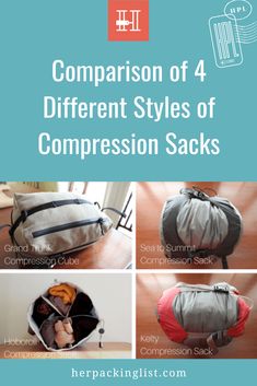 Do you like to travel with a backpack or carry-on only? Then compression sacks are key to being able to pack plenty of clothing options for your trip. Her Packing List compares four different styles of compression sacks so you can choose the best features depending on what you like to pack. Click to find the right sack for you. #compressionsacks #packingspacesavingtips Infinity Skirt, Travel Backpacks For Women, Packing List For Women, My Backpack, Backpacks For Women, Travel Backpacks