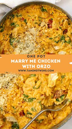 Chicken With Orzo, Marry Me Chicken Recipe, Chicken And Pasta, Marry Me Chicken, One Pot Dinners, Tuscan Inspired, One Pot Dinner