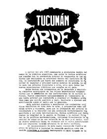 an article with the words tucuman arde written in black on white paper