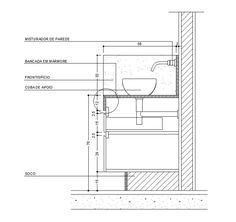 an architectural drawing shows the details of a bathroom and its features, as well as measurements