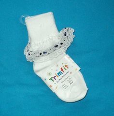 Navy trimmed white lace socks! Just the right look for our child's outfits with navy in them.  Check them out.  Sizes toddler to big girl. Toddler Socks