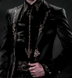 Fantasy Aesthetic Outfits, Masquerade Suit, Aesthetic Outfits Male, Gothic Suit, Prince Suit, Outfits Male, Masquerade Outfit, Vampire Fashion