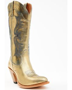 Shyanne Women's Sass Western Boots - Pointed Toe Gold Boots With Reinforced Heel And Round Toe, Gold Boots With Round Toe And Medium Width, Gold Snip Toe Boots For Fall, Gold Boots With Reinforced Heel And Closed Toe, Gold Fitted Leather Boots, Fitted Gold Leather Boots, Western Gold Boots With Pointed Toe, Gold Western Boots With Almond Toe, Gold Snip Toe Boots For Rodeo