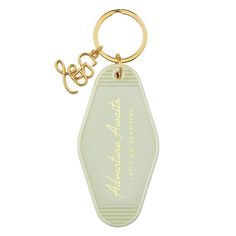 Adventure Awaits Motel Keychain {Light Green} Motel Key, Vintage Motel, Cute Phrases, Go Glamping, Key Tags, Key To My Heart, Split Ring, Adventure Awaits, Zipper Bags