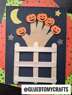 a hand made card with pumpkins on it and the words gluetomycrafts