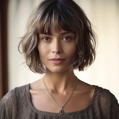 Short Tousled Bob, Short Funky Hairstyles For Women, Messy Bob With Fringe, Short Bob Hairstyles With Fringe, Shaggy Short Bob, Bob With Fringe Fine Hair, Cowgirl Bob, Flicked Bob, Elegant Bob Hairstyles