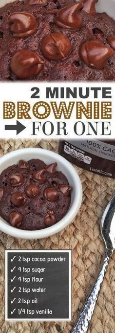 two minute brownie recipe for one