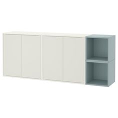 a white cabinet with two shelves on each side